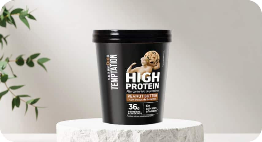 Tarrina de helado de cacahuete alto en proteínas Dia Temptation